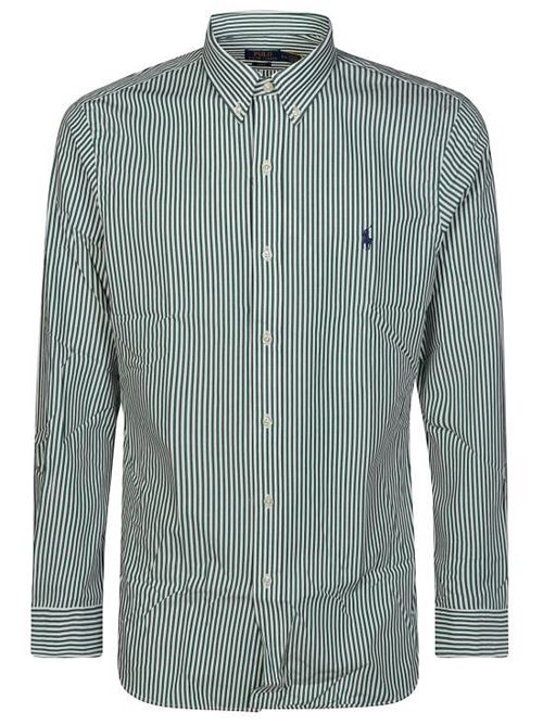 Camicia a righe in cotone Verde/Bianco POLO RALPH LAUREN | 710 929344010